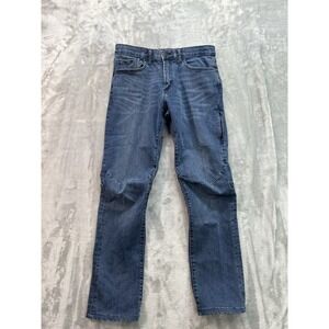 Gap 1969 Jeans Mens Sz 30x30 Blue Slim Performance Stretch Whiskered Faded Denim